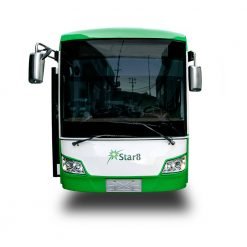 front view of Cityline solar powered bus